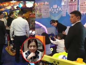 甘比产后首带子女出门游玩 四名保镖贴身保护